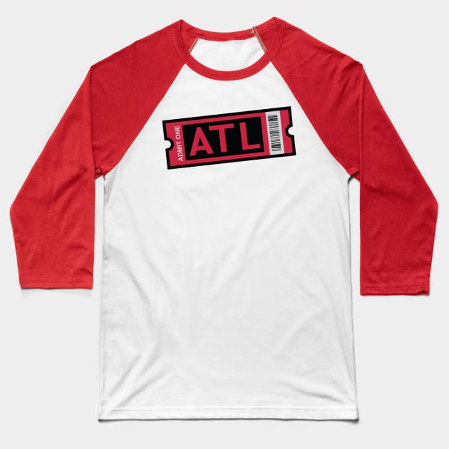 ATL Football Ticket Baseball T-Shirt by CasualGraphic